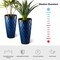23.75"H Set of 4 Oversized Wavy Texture Cobalt Blue Tall Plastic Planter